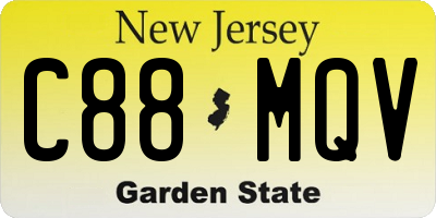 NJ license plate C88MQV