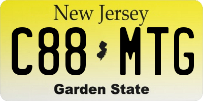 NJ license plate C88MTG