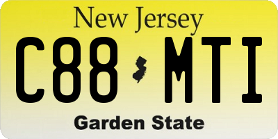 NJ license plate C88MTI