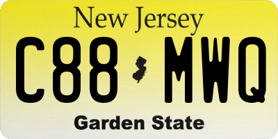 NJ license plate C88MWQ