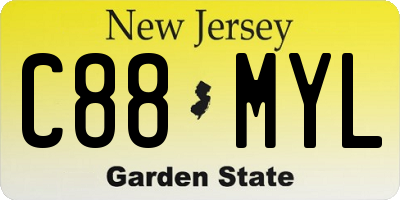 NJ license plate C88MYL