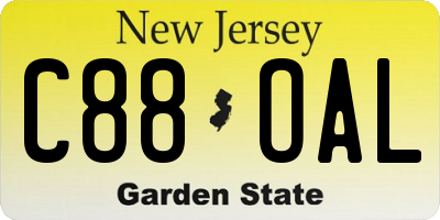 NJ license plate C88OAL
