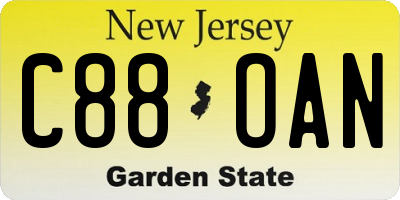 NJ license plate C88OAN
