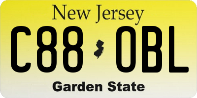 NJ license plate C88OBL