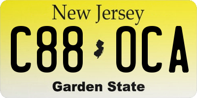 NJ license plate C88OCA