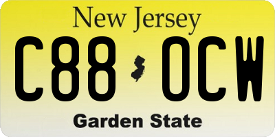 NJ license plate C88OCW