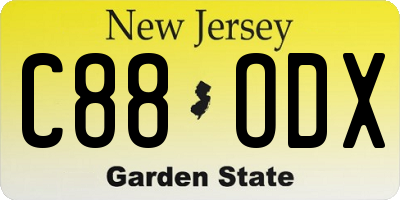 NJ license plate C88ODX