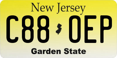 NJ license plate C88OEP