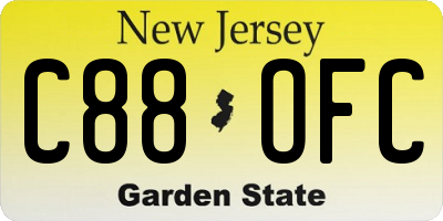 NJ license plate C88OFC