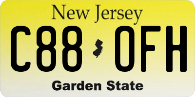 NJ license plate C88OFH