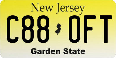 NJ license plate C88OFT