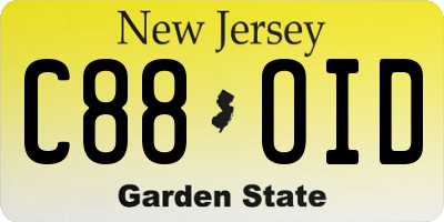 NJ license plate C88OID