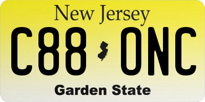 NJ license plate C88ONC