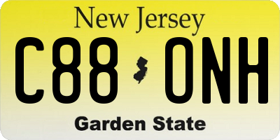 NJ license plate C88ONH