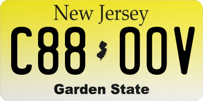 NJ license plate C88OOV
