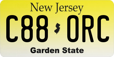 NJ license plate C88ORC