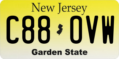 NJ license plate C88OVW