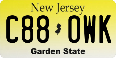 NJ license plate C88OWK