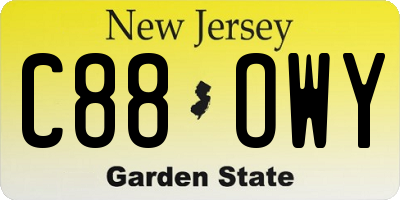NJ license plate C88OWY