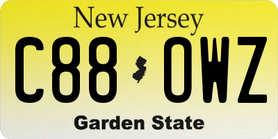 NJ license plate C88OWZ