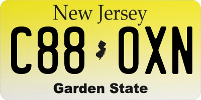 NJ license plate C88OXN