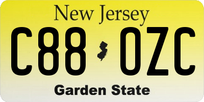NJ license plate C88OZC