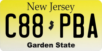 NJ license plate C88PBA