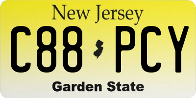 NJ license plate C88PCY