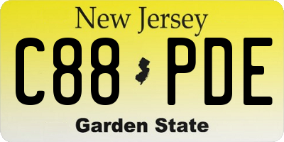 NJ license plate C88PDE