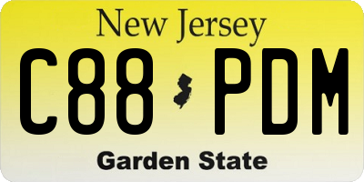 NJ license plate C88PDM