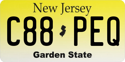 NJ license plate C88PEQ