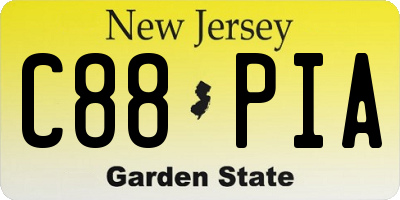 NJ license plate C88PIA