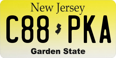 NJ license plate C88PKA