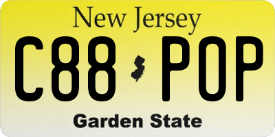 NJ license plate C88POP