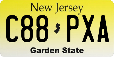 NJ license plate C88PXA