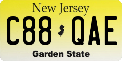 NJ license plate C88QAE