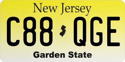 NJ license plate C88QGE