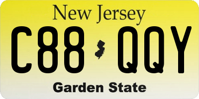 NJ license plate C88QQY