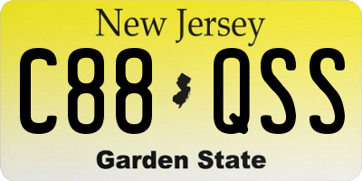 NJ license plate C88QSS