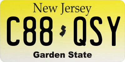 NJ license plate C88QSY