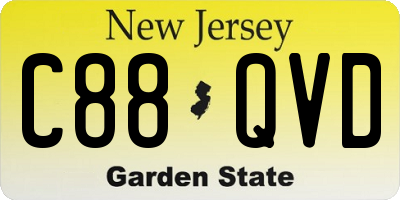 NJ license plate C88QVD