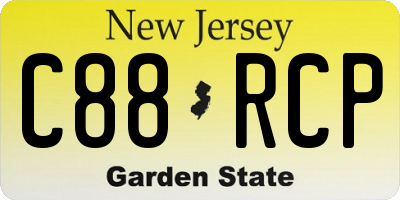 NJ license plate C88RCP
