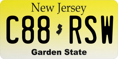 NJ license plate C88RSW
