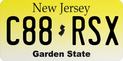 NJ license plate C88RSX
