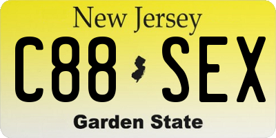NJ license plate C88SEX
