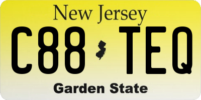NJ license plate C88TEQ