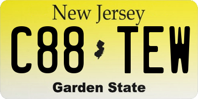 NJ license plate C88TEW