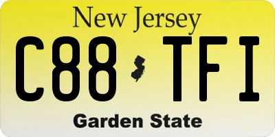 NJ license plate C88TFI