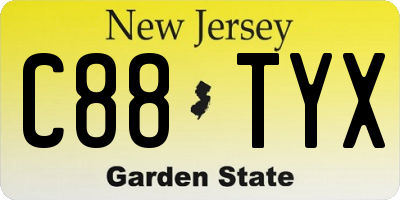 NJ license plate C88TYX