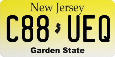 NJ license plate C88UEQ